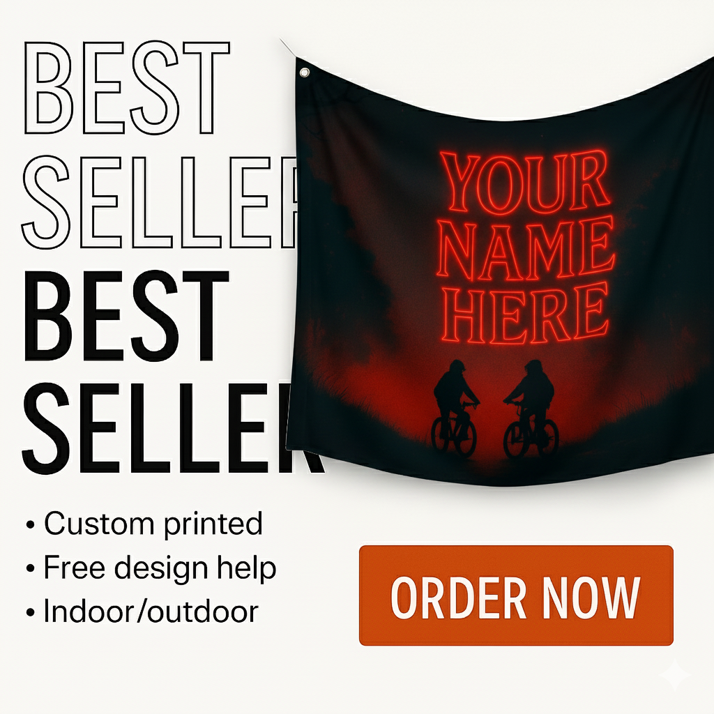 Custom Name Design Yourself Stranger Things Wall Dorm Flag