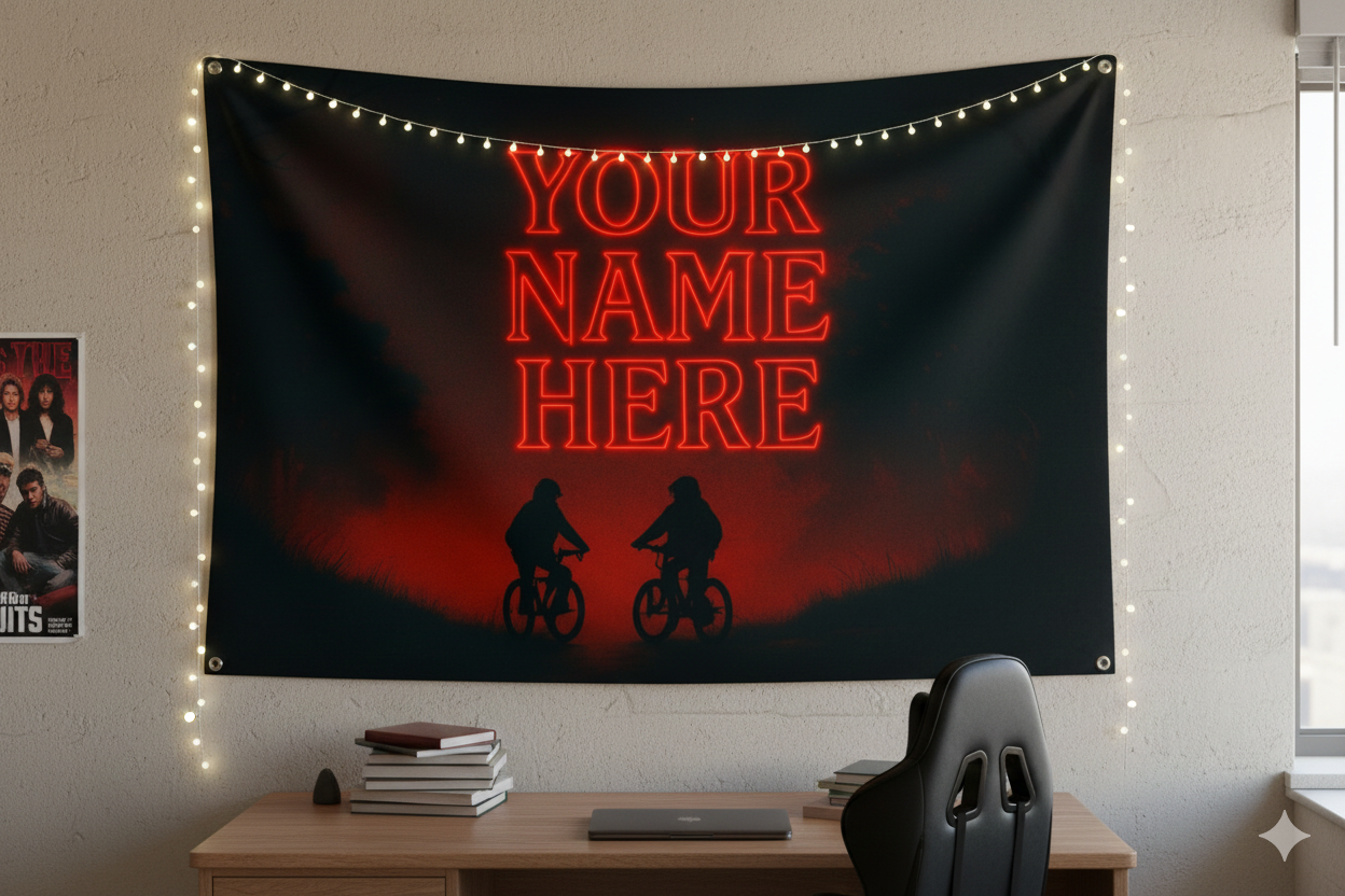 Custom Name Design Yourself Stranger Things Wall Dorm Flag