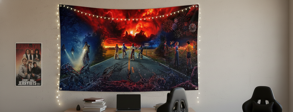 Custom Stranger Things Dorm Wall Flag