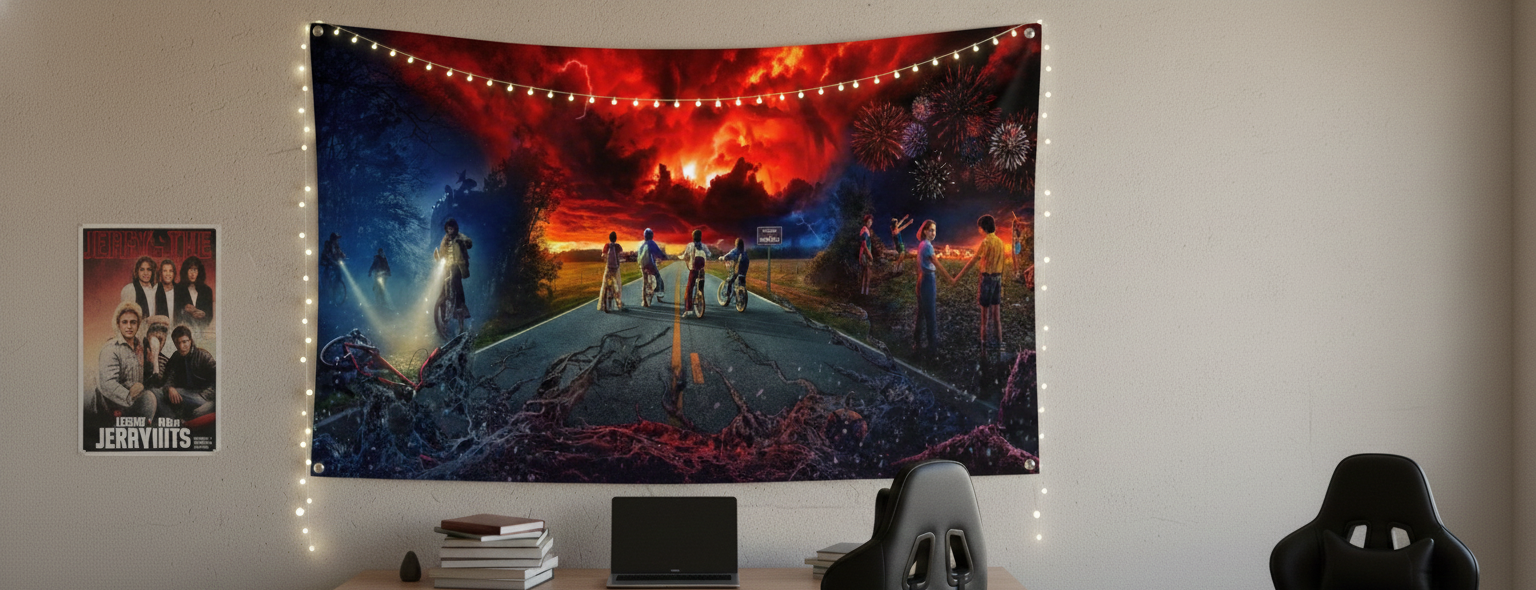 Custom Stranger Things Dorm Wall Flag