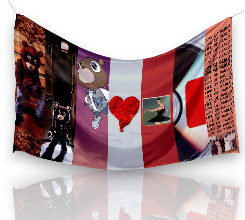Kanye West "Album Collage" Dorm Flag