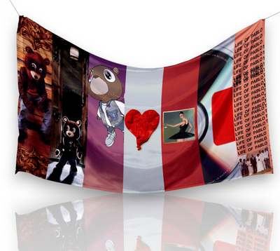 Kanye West "Album Collage" Dorm Flag