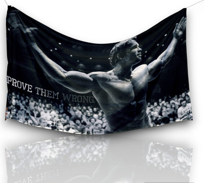 Arnold Schwarzenegger: Prove Them Wrong Dorm Flag