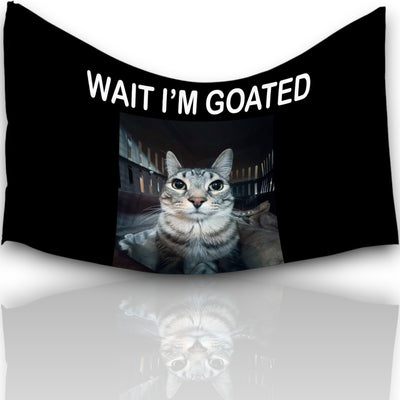 Wait I'm Goated Cat Dorm Flag